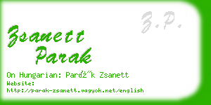 zsanett parak business card